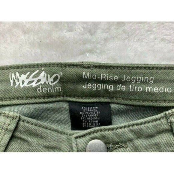 Mossimo Womens Jeans Size 6 28R Super Stretch Mid Rise Jegging Green Rip… - Picture 3 of 4